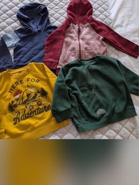Toddler Boys Sweatshirt Set Of 4x, Size 3T. Assorted brands